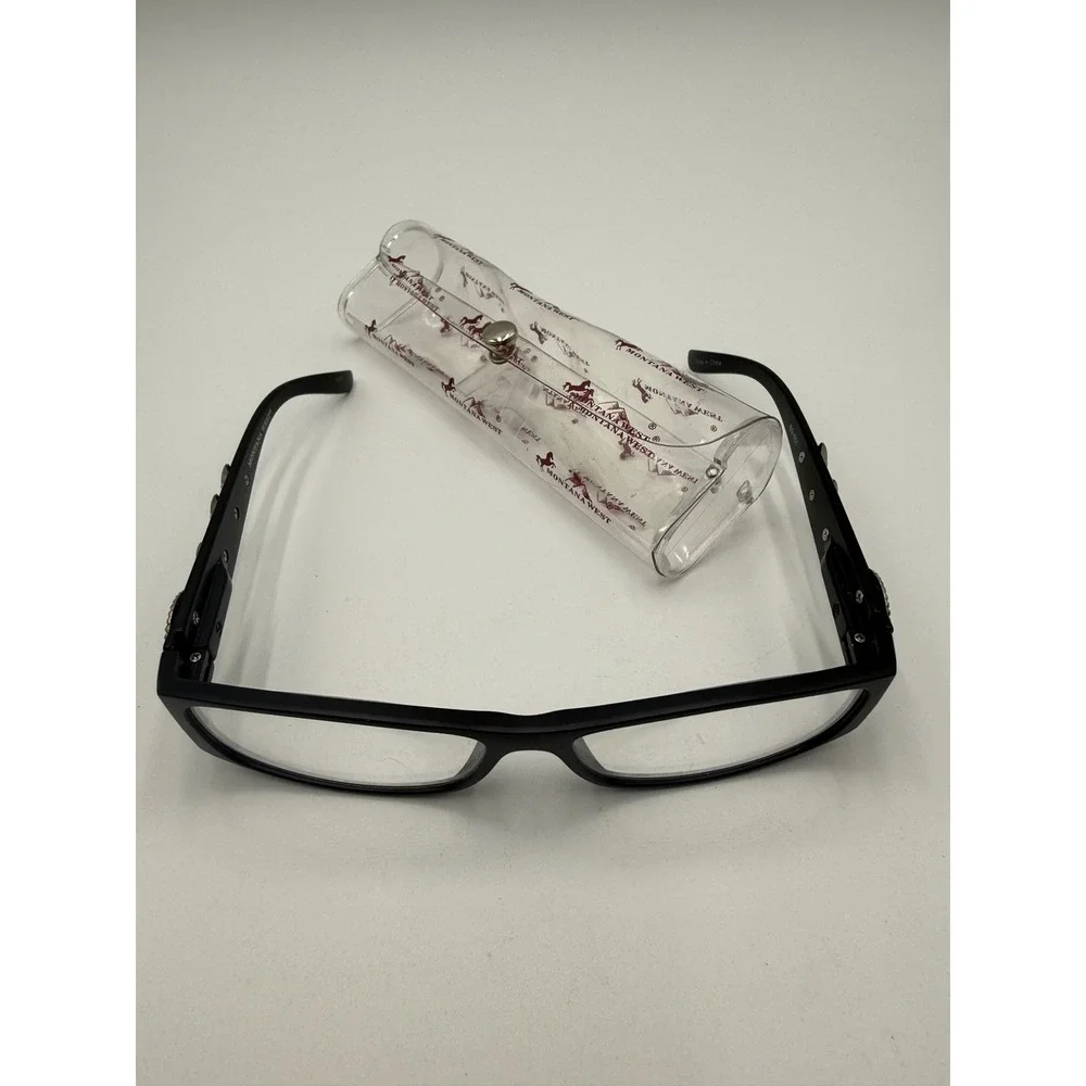 Montana West Reading Glasses Womens +3.00 Black Excellent Western Studded RG-001